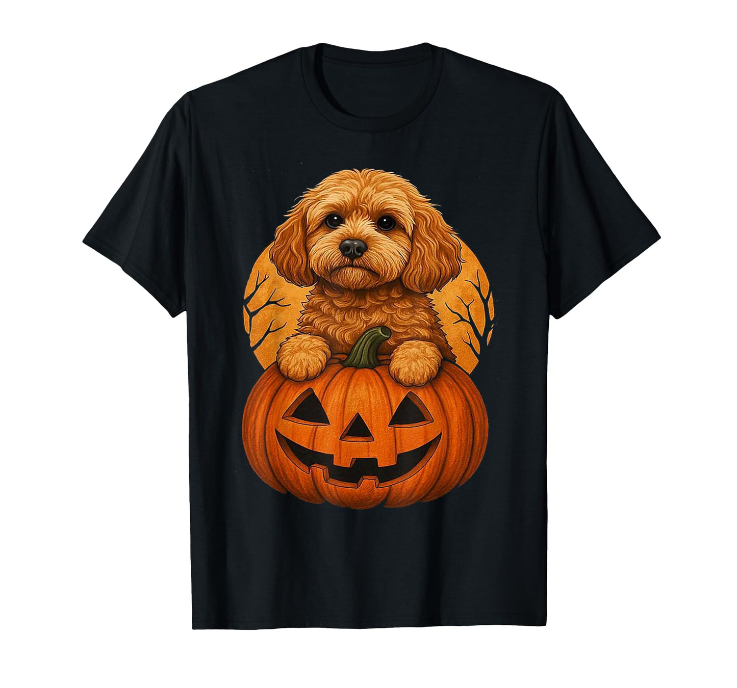 Cavapoo Pumpkin Halloween Costume Toddler Kids Men Women T-Shirt