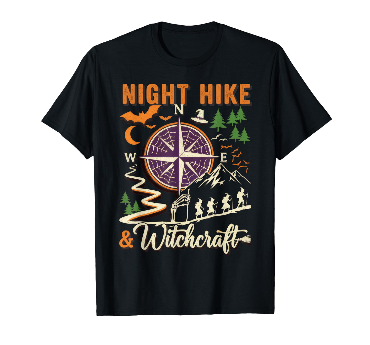 Halloween Night Hike Witchcraft Hiking Adventure T-Shirt