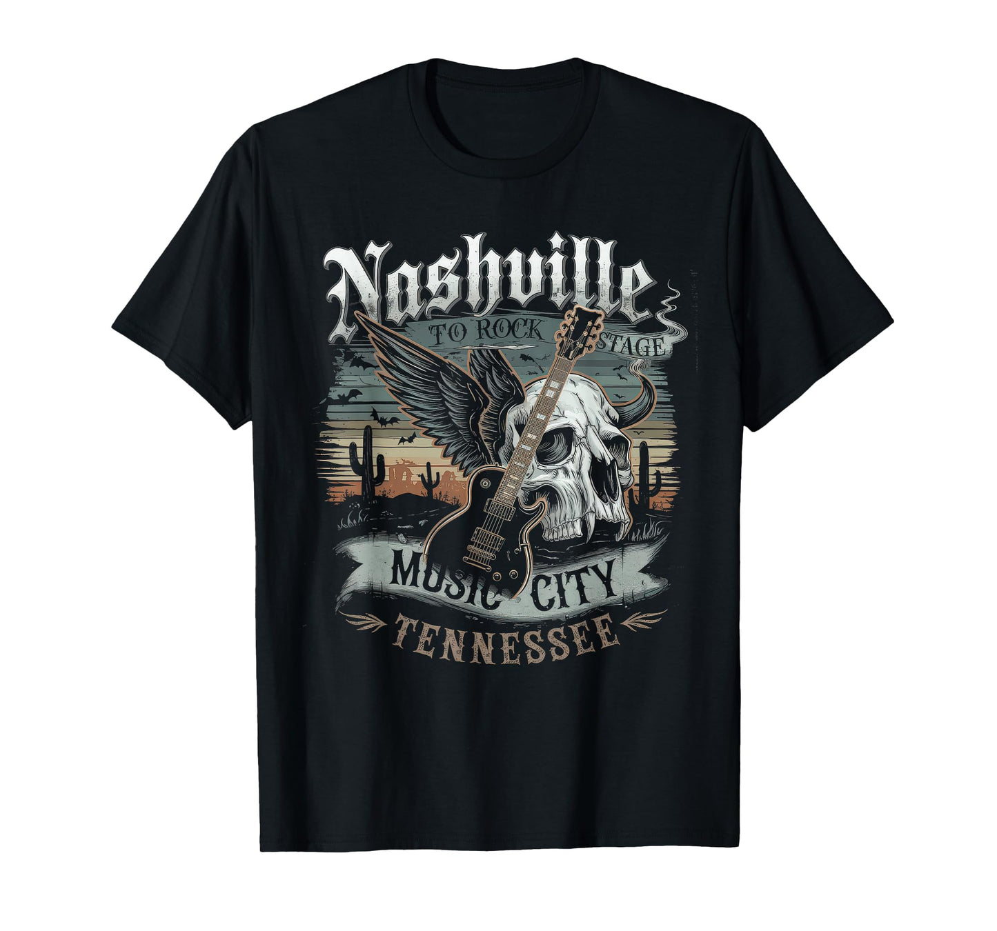 Nashville Music City Tshirt Women Men Tennessee Rock Country T-Shirt