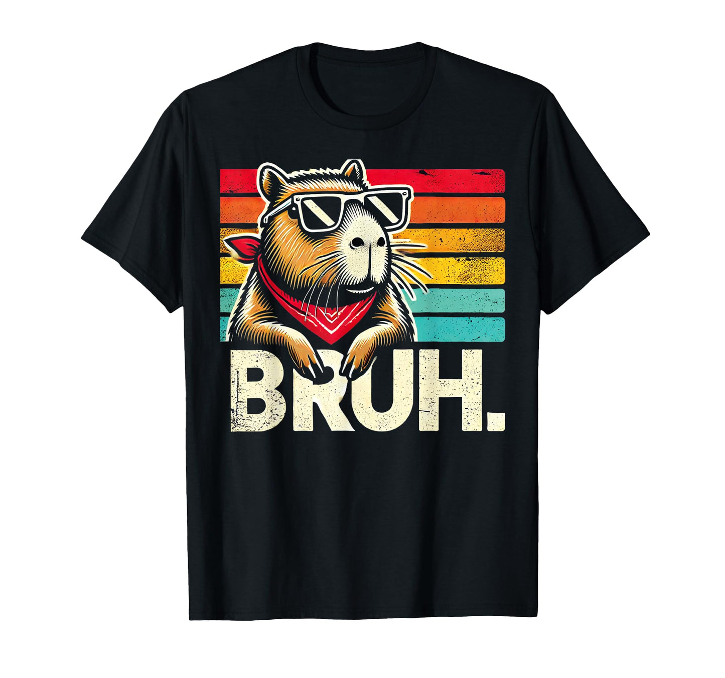 Gaming Capybara Bruh Retro Vintage Funny BRUH Kids Boys Girl T-Shirt