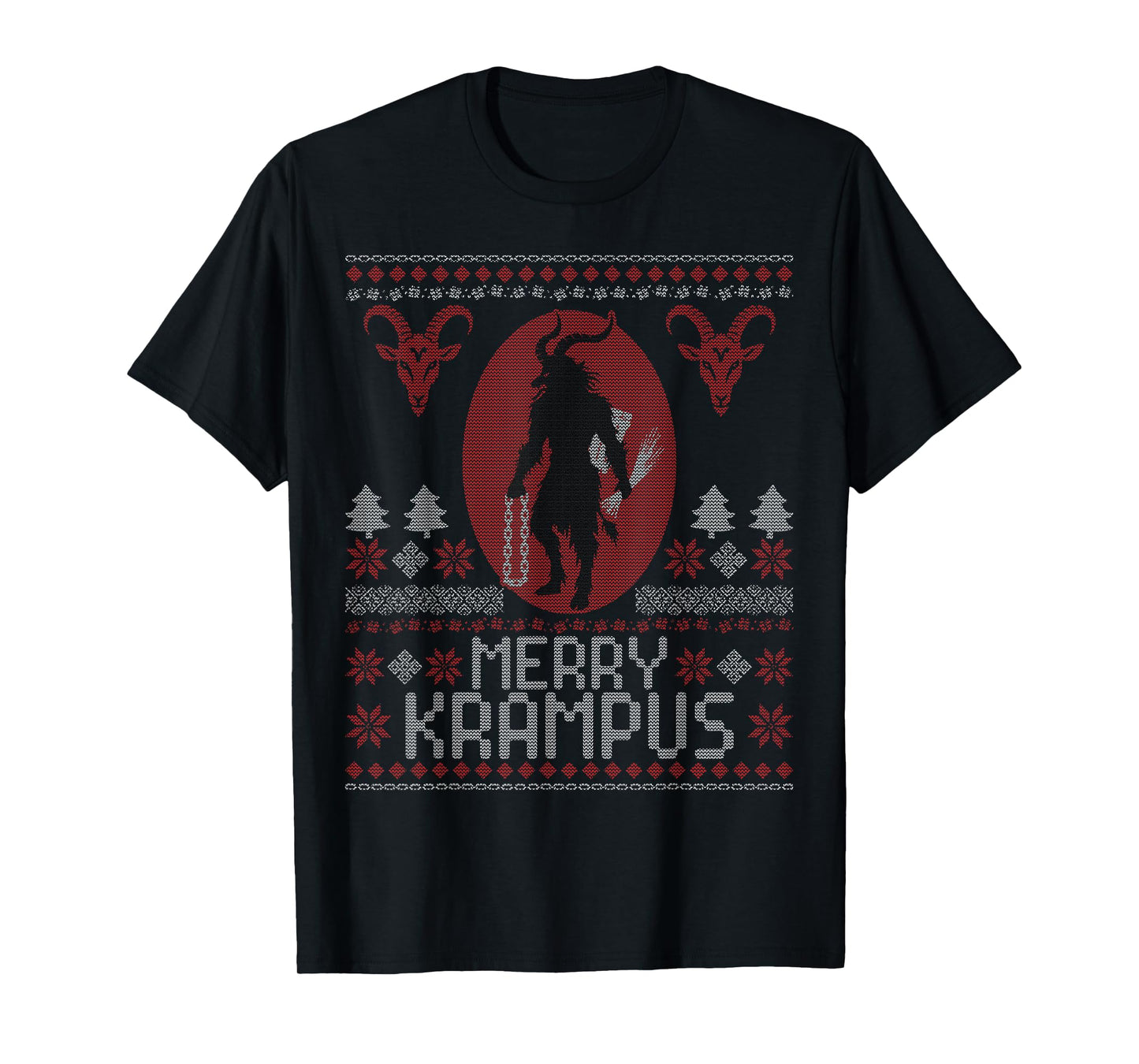 Merry Krampus Horror Creepy Evil Funny Ugly Christmas T-Shirt