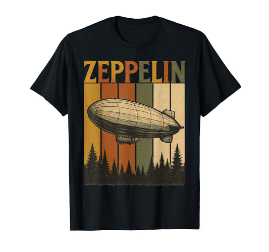 Retro Zeppelin Airship Shirt Vintage Rock Style Tee for Men T-Shirt