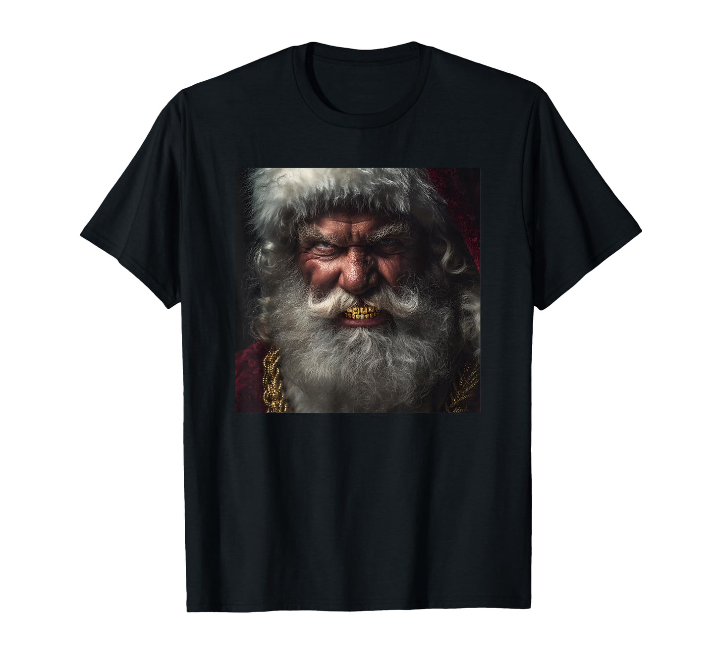 Christmas Hip Hop Gold Grillz Santa T-Shirt