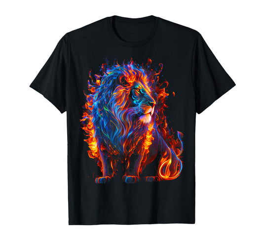 Fire of God, lion Animal roaring lion workout positive T-Shirt