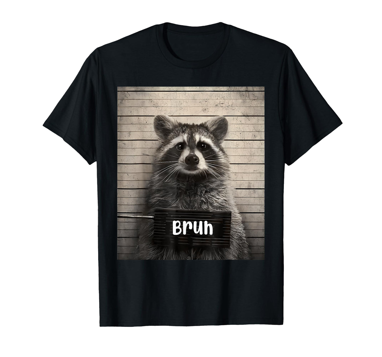 Bruh Streetwear For Teens Unisex-Adults Raccoon Meme T-Shirt - Black, Small, Short Sleeve, Cotton 65%, Polyester 35%, Novelty T-Shirt
