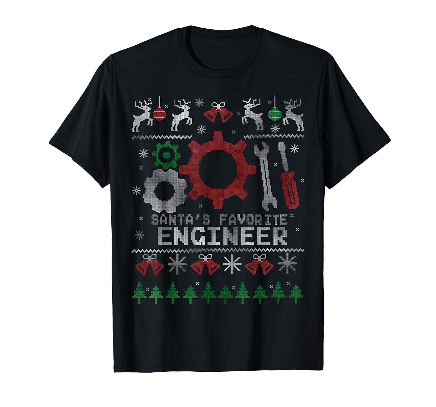 Santa's Favorite Engineer Ugly Christmas T-Shirt