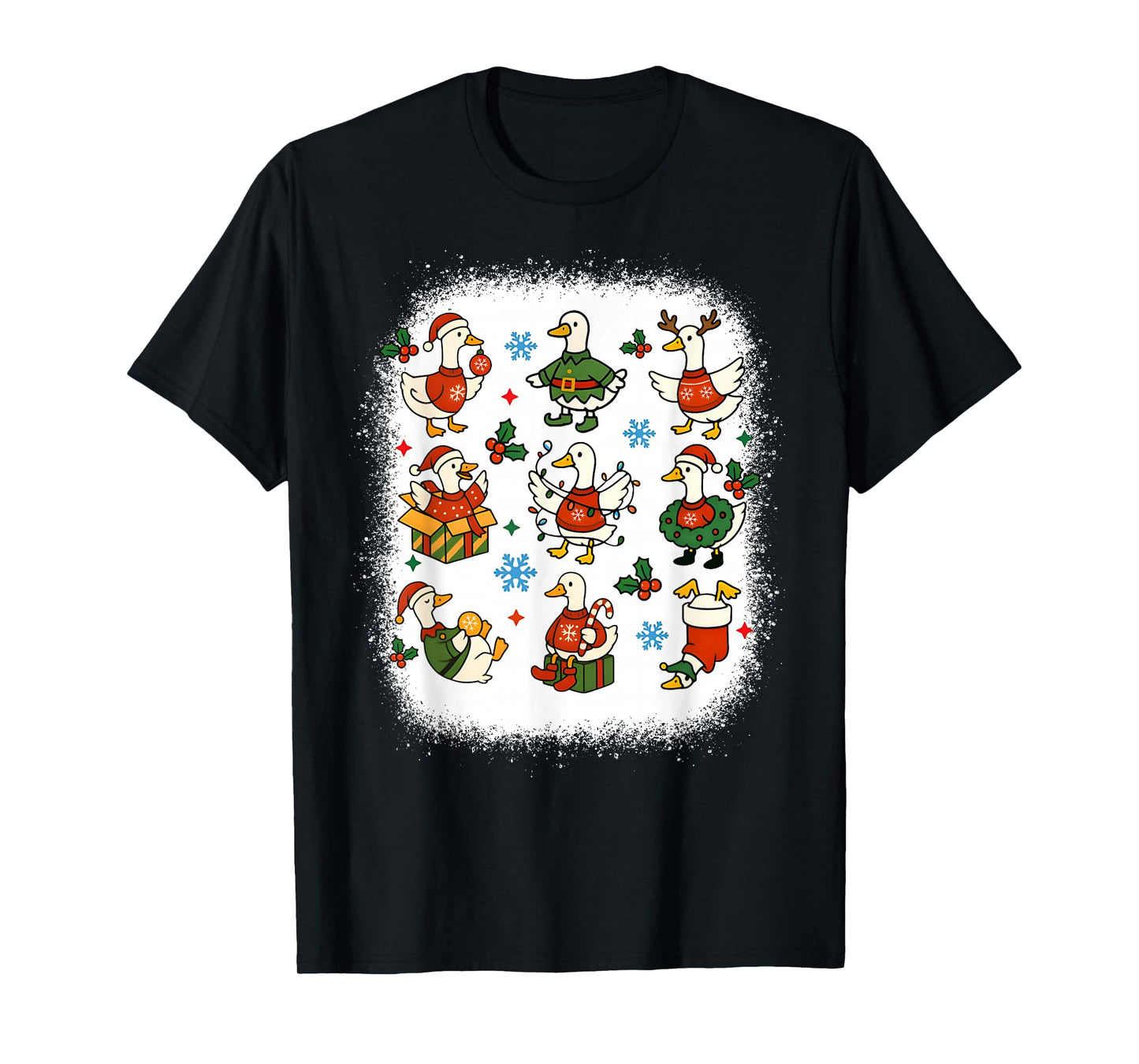 Retro Christmas Silly Goose Christmas Light Goosemas Bleach T-Shirt