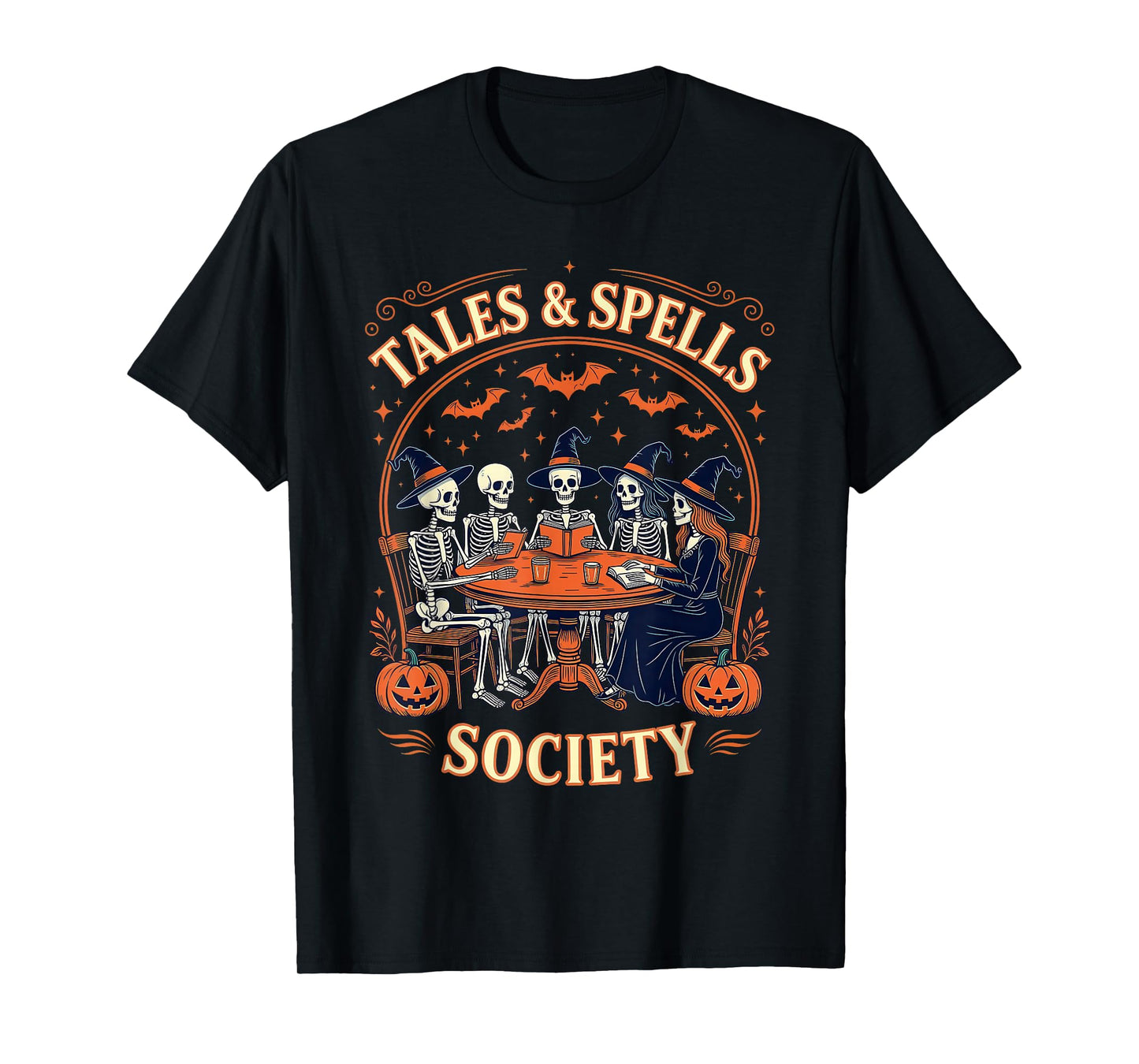 Tales & Spells Society Skeleton Witch Book Club T-Shirt