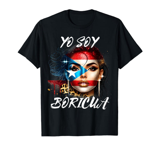 Puerto Rican Women Yo Soy Boricua Puerto Rico Flag Hispanic T-Shirt