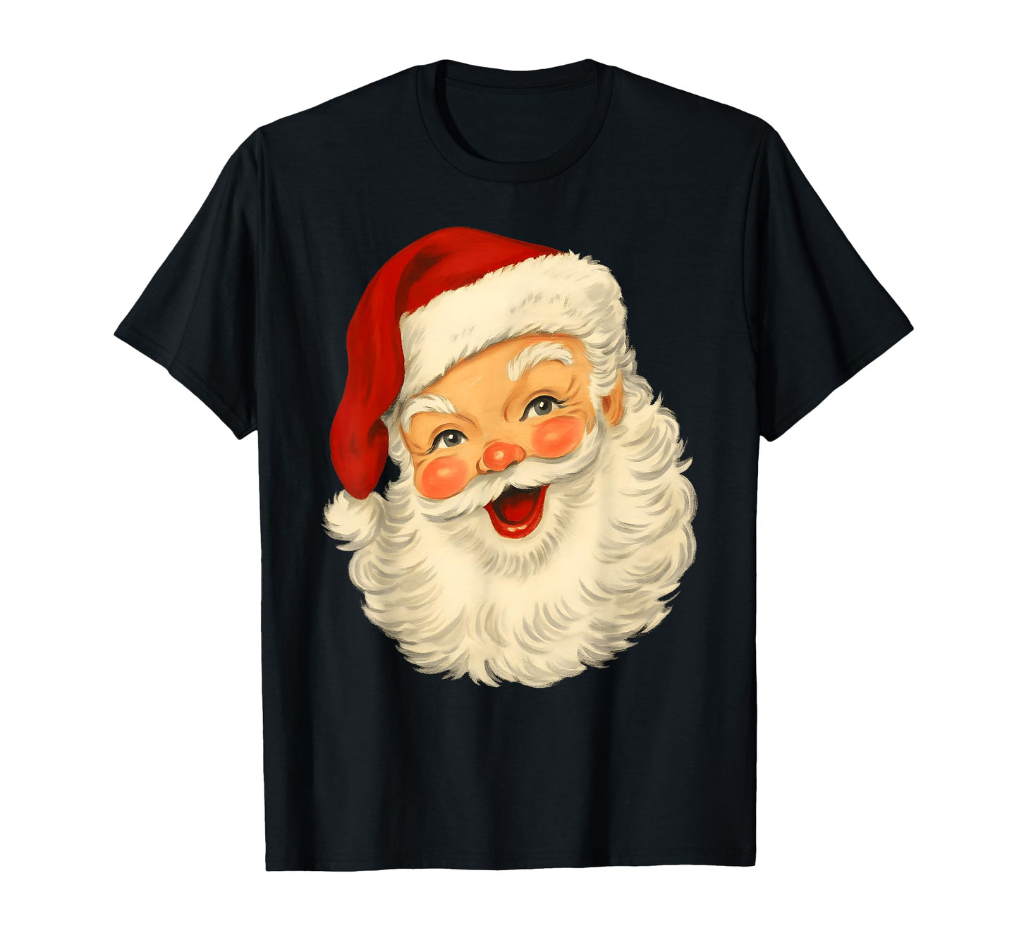 Vintage Retro Jolly Santa Claus Face Christmas Pajamas T-Shirt