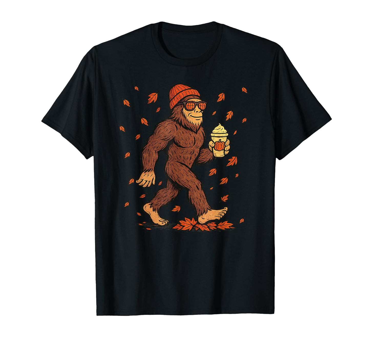 Sasquatch Autumn Pumpkin Spice Autumn Leaves Funny Autumn T-Shirt