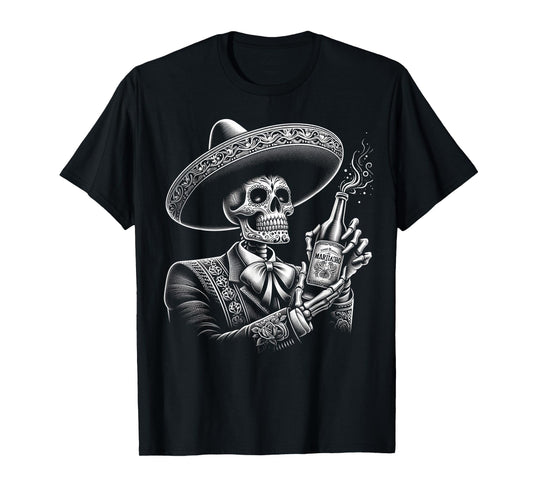 Vintage Skeleton Tequila Mexico Dia De Los Muertos Mexican T-Shirt