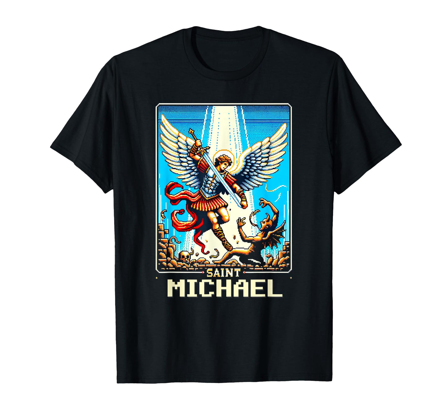 Saint Michael The Archangel Catholic Video Game T-Shirt