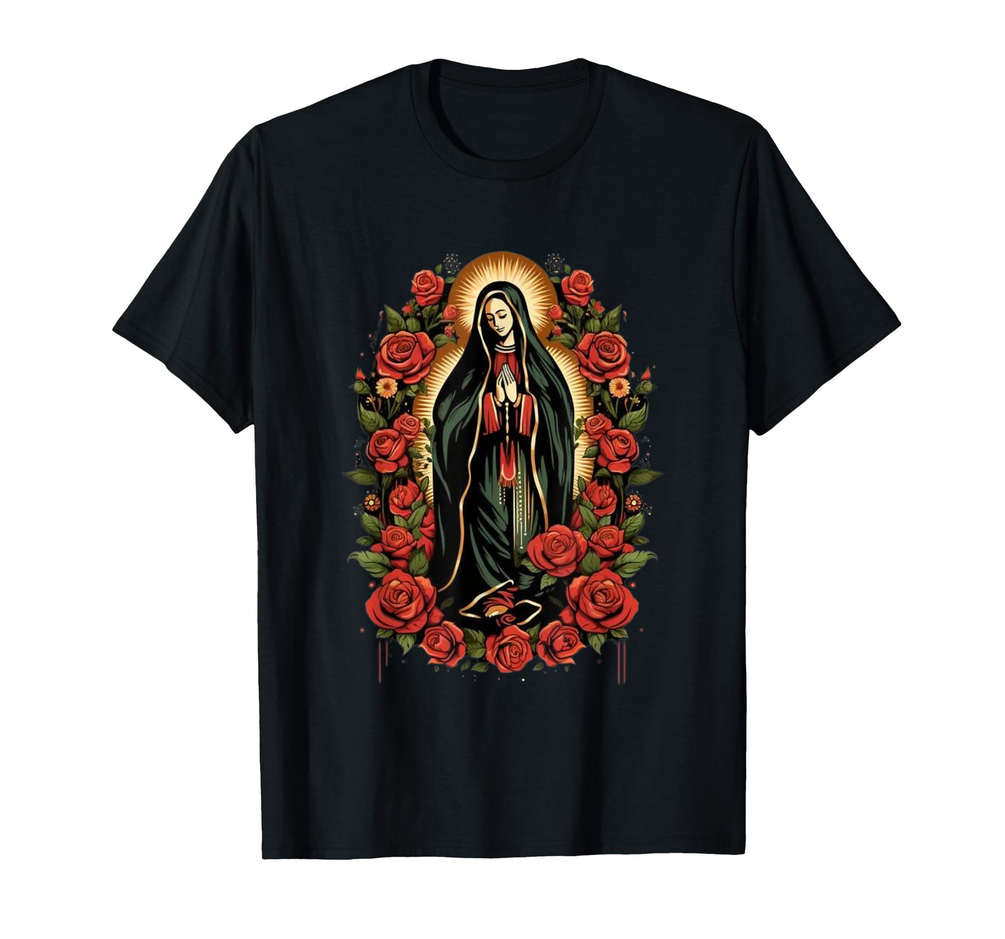 Our Lady De Guadalupe Shirt Men Women Roses T-Shirt