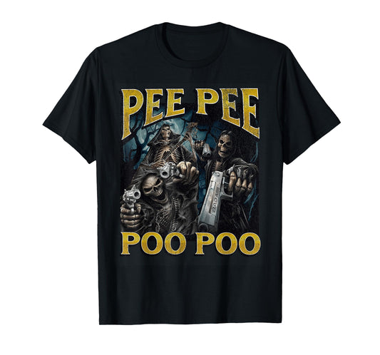 PeePee PooPoo Funny Hard Skeleton Meme Bootleg T-Shirt