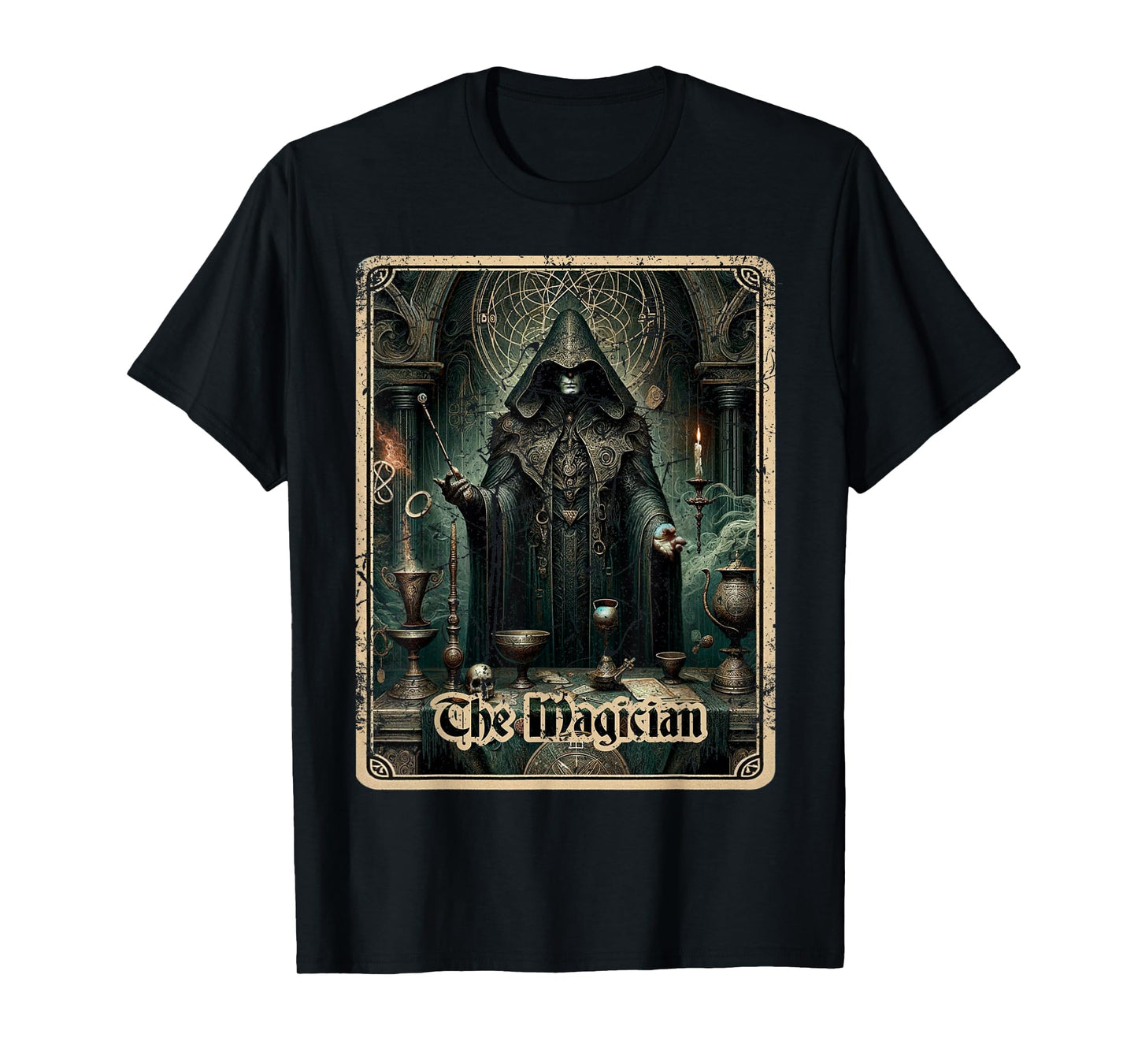 Magician Tarot Card Black Horror T-Shirt