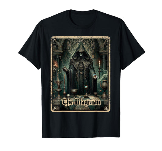 Magician Tarot Card Black Horror T-Shirt
