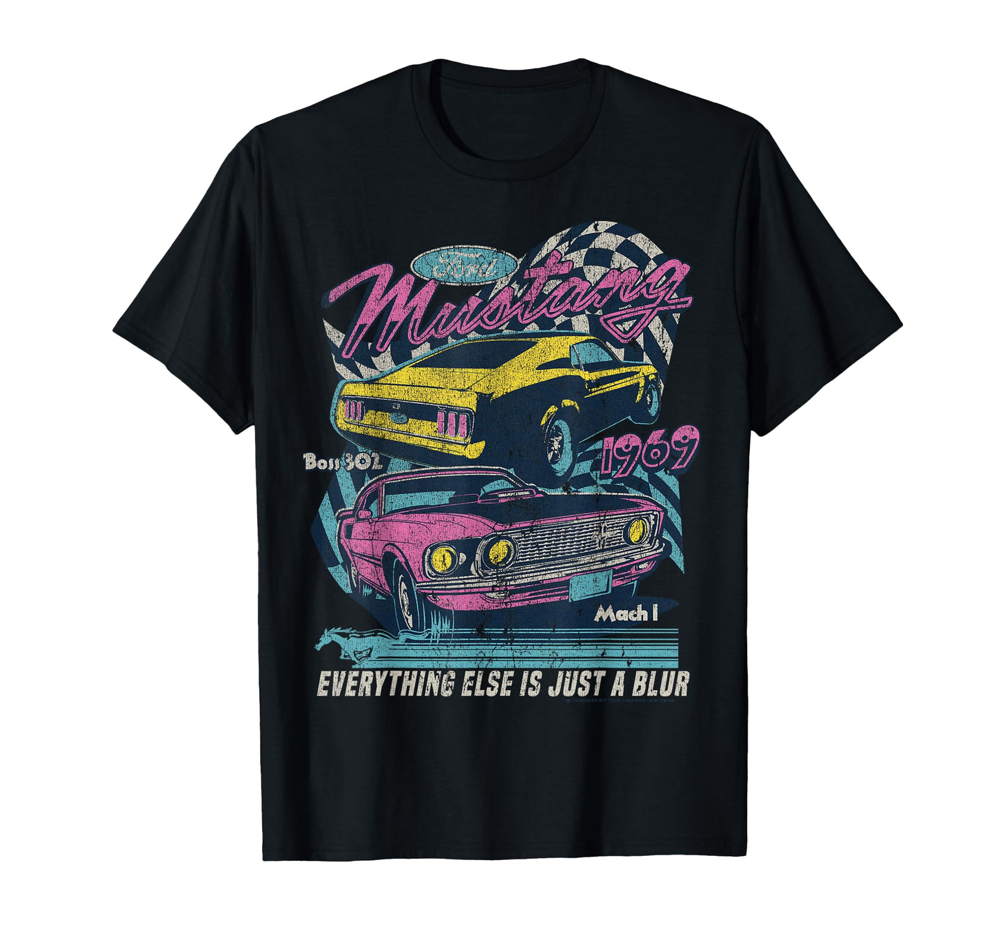 Ford - Vintage Mustang Mach 1 1969 Boss 302 Just A Blur T-Shirt