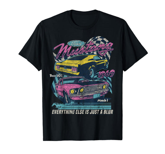 Ford - Vintage Mustang Mach 1 1969 Boss 302 Just A Blur T-Shirt
