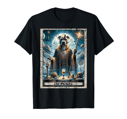 A Pitbull Tarot Card Dog T-Shirt