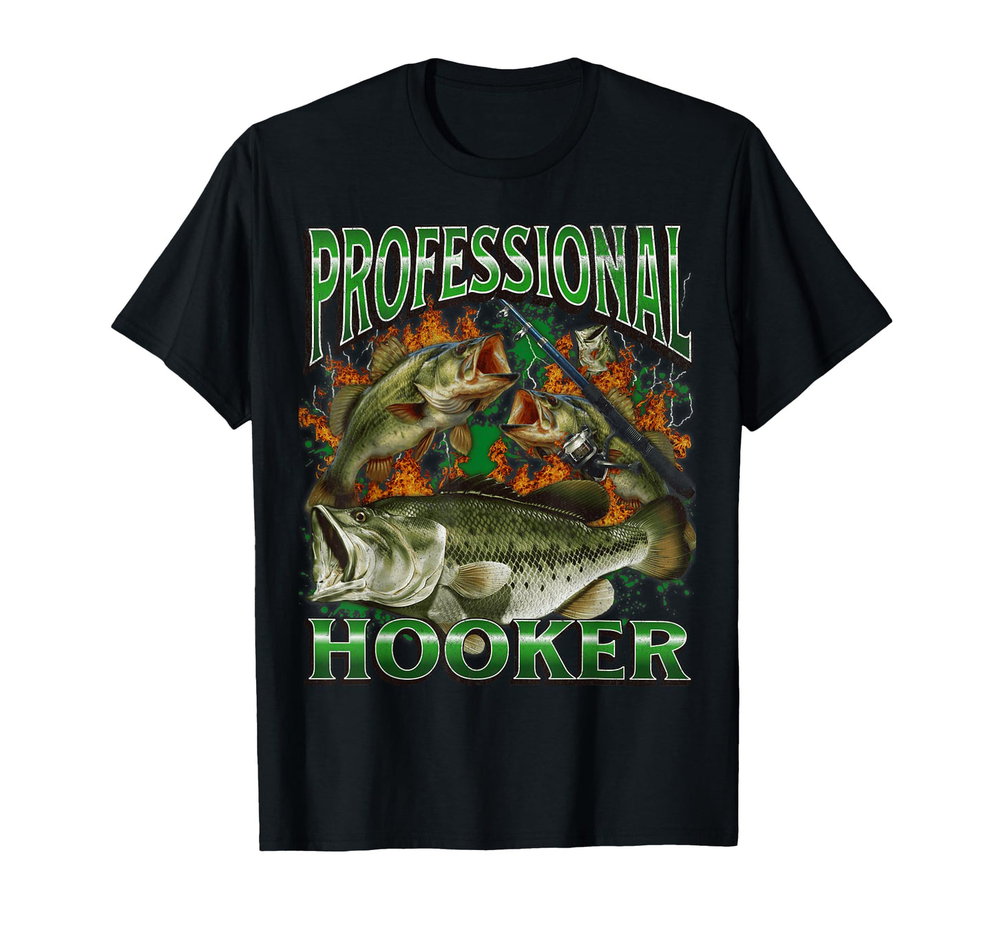 Professional Hooker Funny Offensive Fishing Meme Bootleg T-Shirt