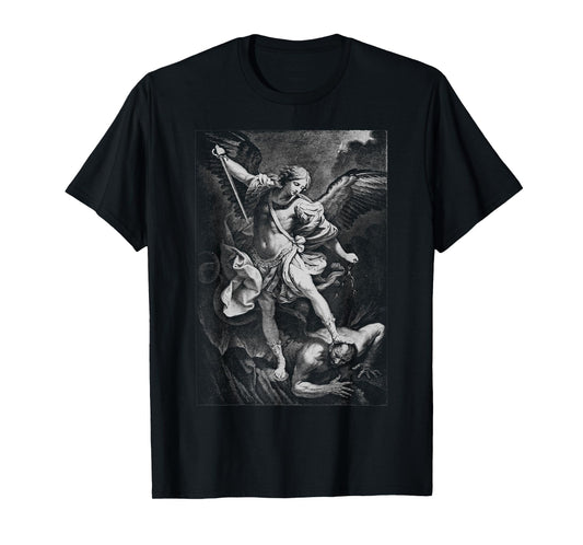 Saint Michael the Archangel Defeating Satan Christian T-Shirt