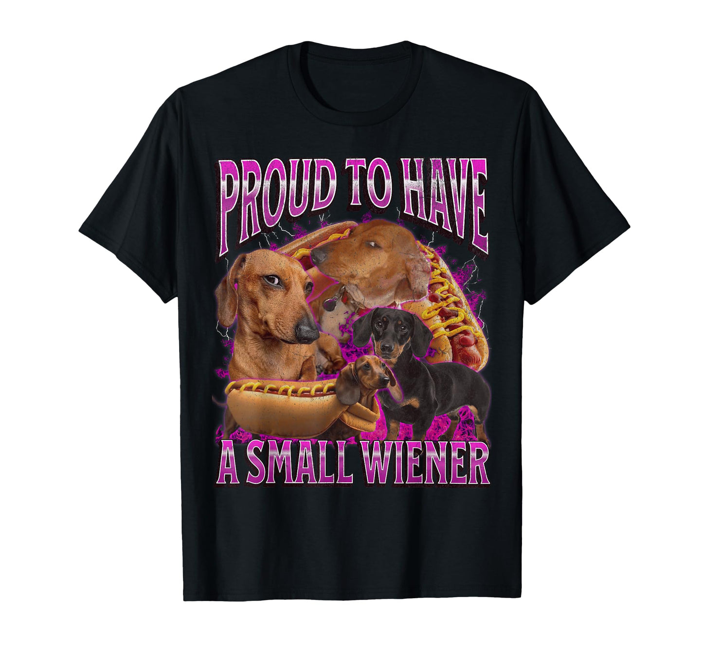 Proud To Have A Small Wiener Funny Offensive Dachshund T-Shirt